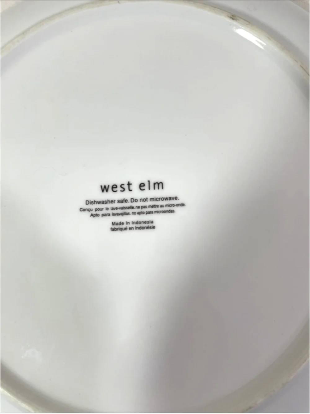 West Elm Metallic Ginkgo Leaf Salad Plate Dinnerware 8-1/2